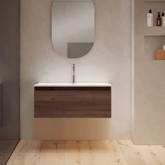 Servantskap <strong>Blisse</strong>  Valnøtt Matt 70x46x28 cm med Servant Hvit Blank