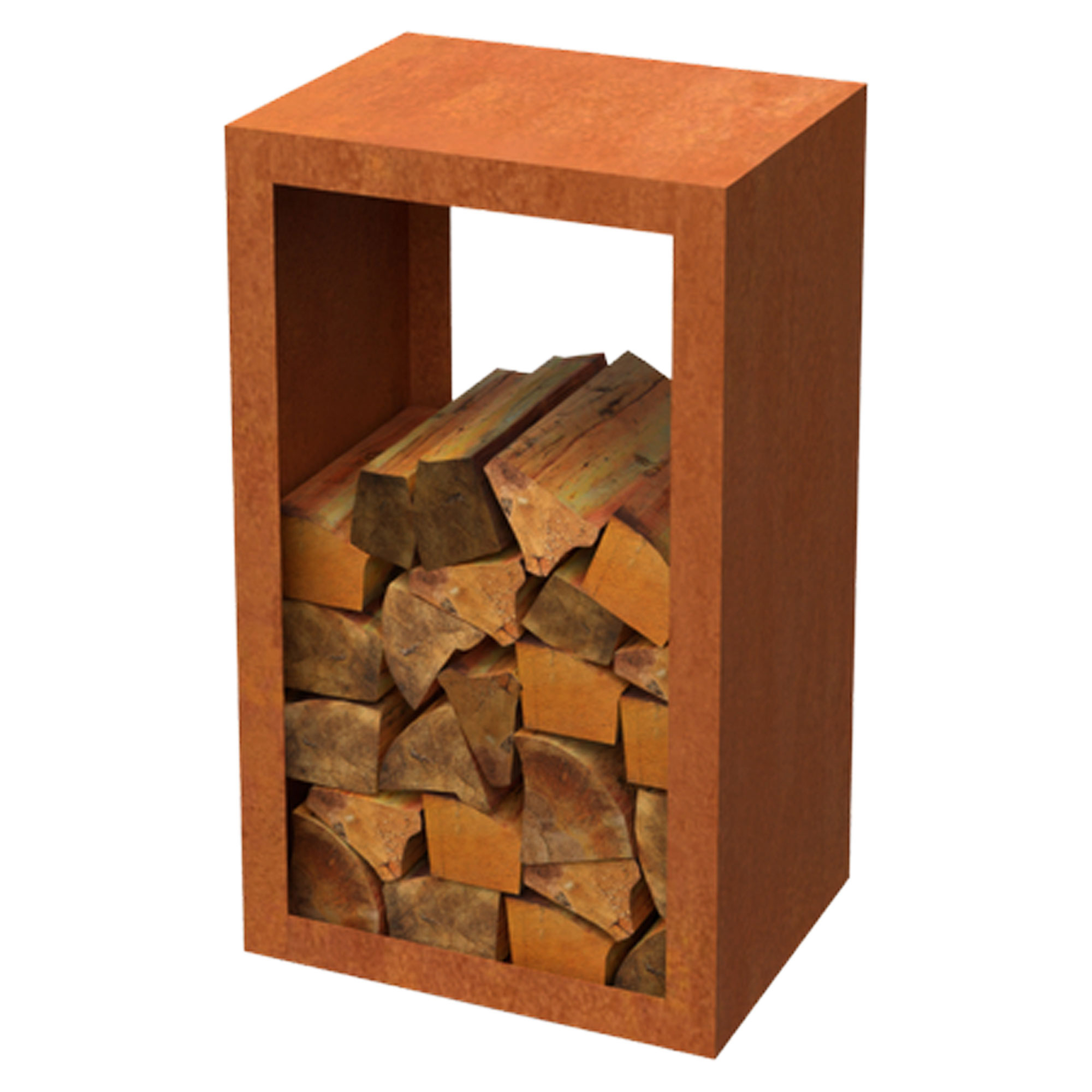Vedstativ Vermis Cortenstål 50x30x85 cm