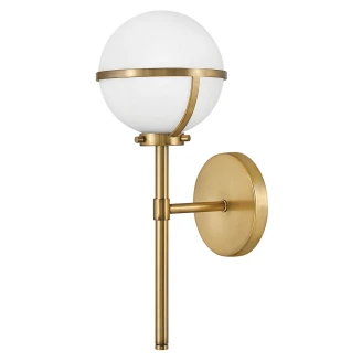 Hinkley Vegglampe Uno <strong>Hollis</strong>  Messing, Hvit