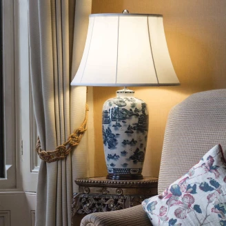 Elstead Bordlampe <strong>Blue Traditional</strong>  Blå, Hvit