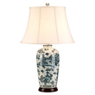 Elstead Bordlampe <strong>Blue Traditional</strong>  Blå, Hvit