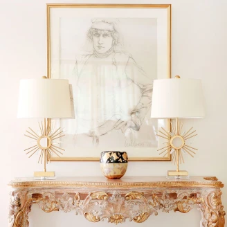 Gilded Nola Bordlampe <strong>Sun King</strong>  Gull