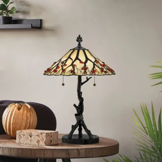 Quoizel Bordlampe <strong>Whispering</strong>  Svart, Rød
