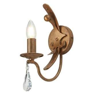 Elstead Vegglampe med Krystall <strong>Windsor Alpha</strong>  Gull