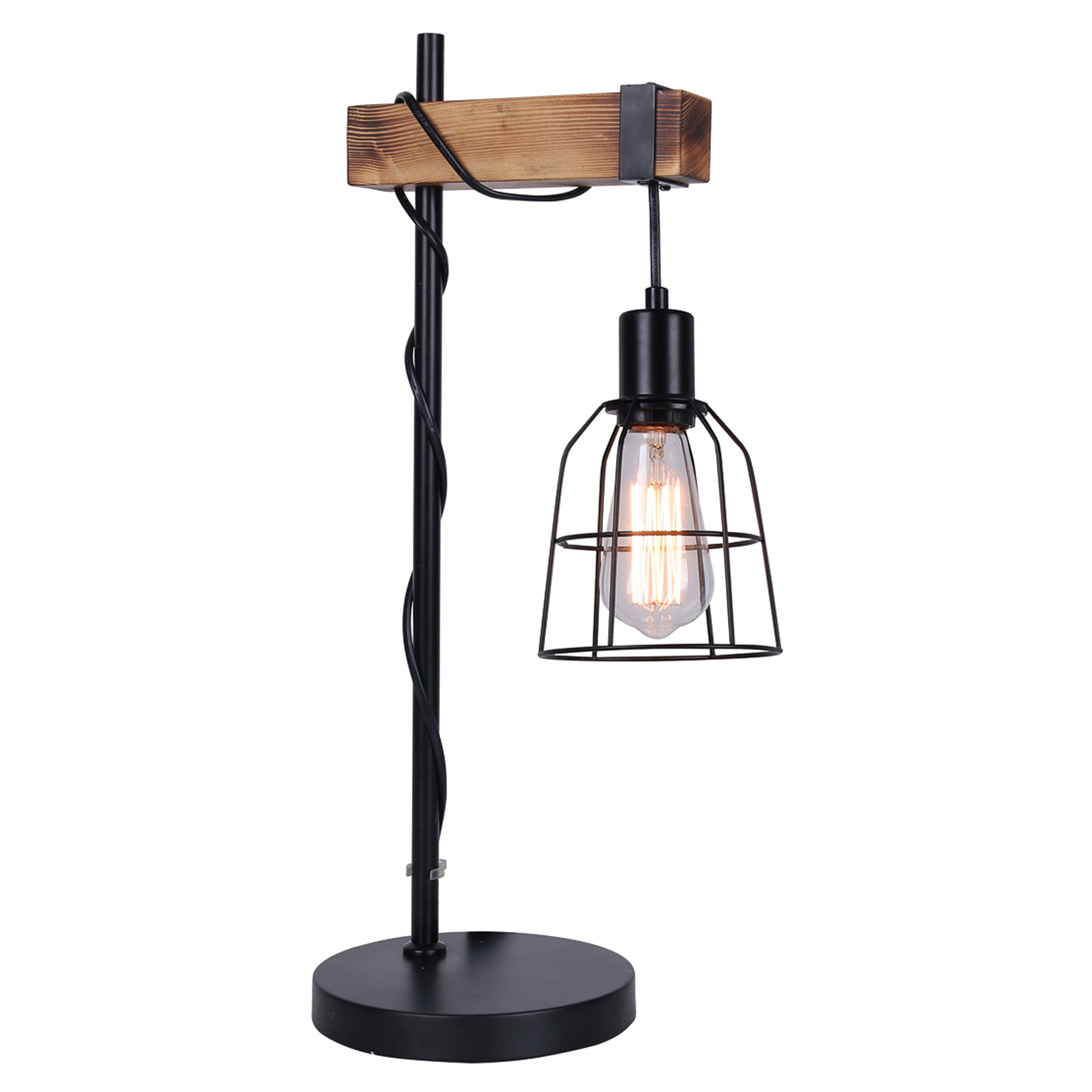 Bordlampe Pontel Svart, Tre Matt