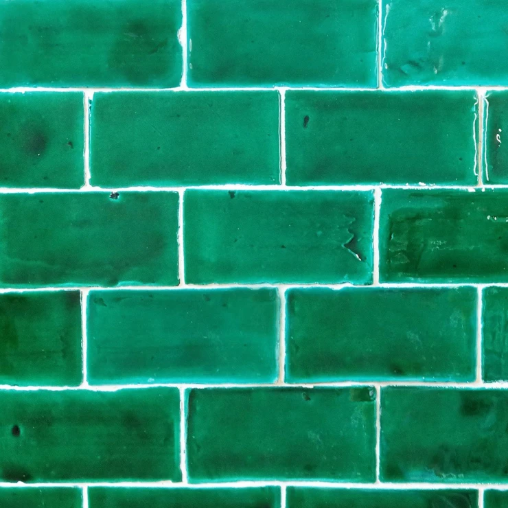 Alteret Håndlaget Veggflis Kite Verde Blank 11x23 cm