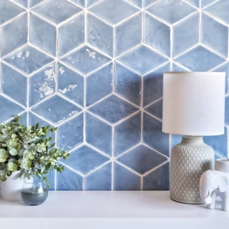 Alteret Håndlaget Mosaikk Veggflis Verona Azul Laguna Blank 26x33 (4x13) cm