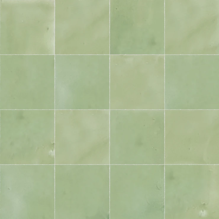 Alteret Håndlaget Veggflis Zellige Verde Jade Blank 10x10 cm