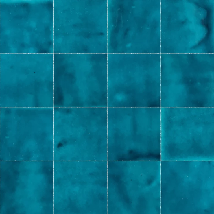 Alteret Håndlaget Veggflis Zellige Azul Posidonia Blank 10x10 cm