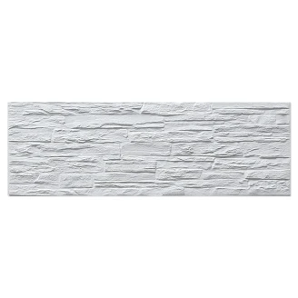 Veggflis <strong>Stakka</strong>  Hvit Matt Relieff 17x52 cm
