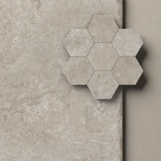 Unicomstarker Sekskant Mosaikk Gulvflis Pierre Neuve Noisette Matt 30x34 (9.7x11.2) cm