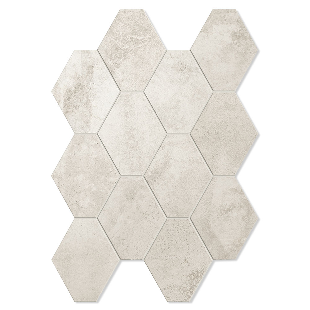 Unicomstarker Sekskant Mosaikk Gulvflis Oxid Titanium Matt 25x34 (9.7x11.2) cm