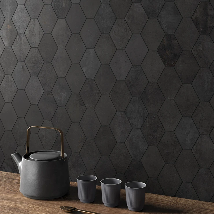 Unicomstarker Sekskant Mosaikk Gulvflis Oxid Iron Matt 25x34 (9.7x11.2) cm