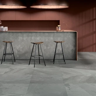 Unicomstarker Sekskant Mosaikk Gulvflis Brazilian Slate Silk Grey Matt 25x34 (9.7x11.2) cm