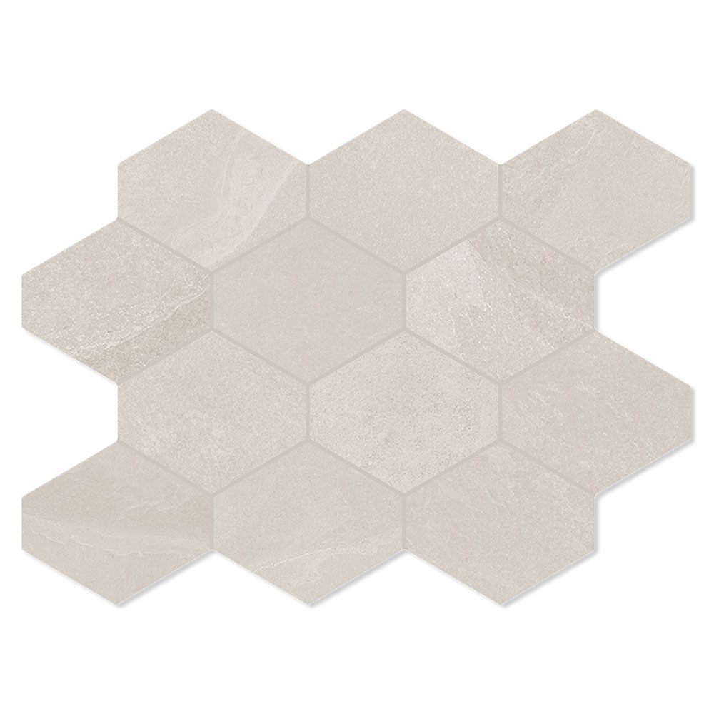 Unicomstarker Sekskant Mosaikk Gulvflis Brazilian Slate Storm Beige Matt 25x34 (9.7x11.2) cm