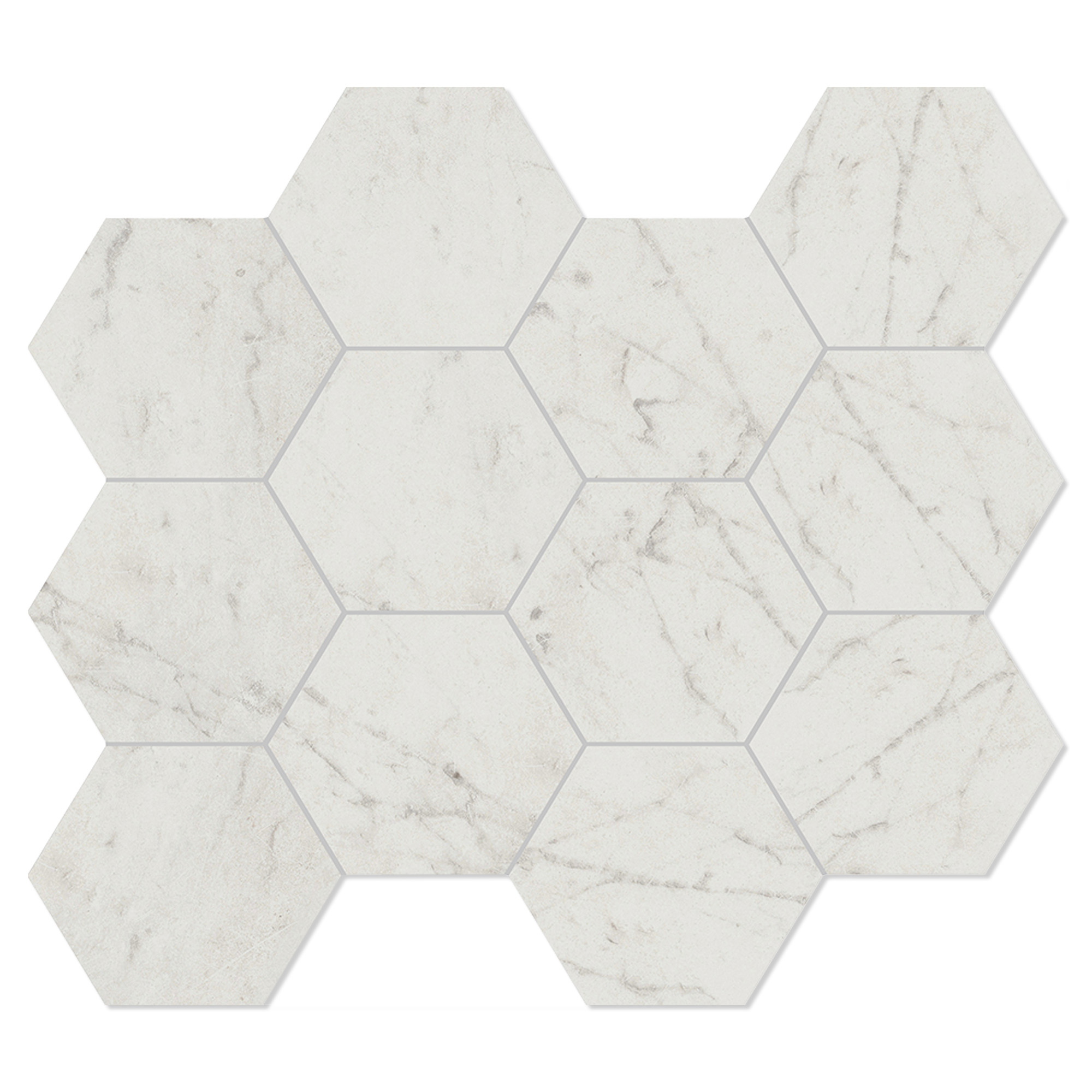 Unicomstarker Sekskant Mosaikk Gulvflis Marmorea Carrara Matt 30x34 (9.7x11.2) cm