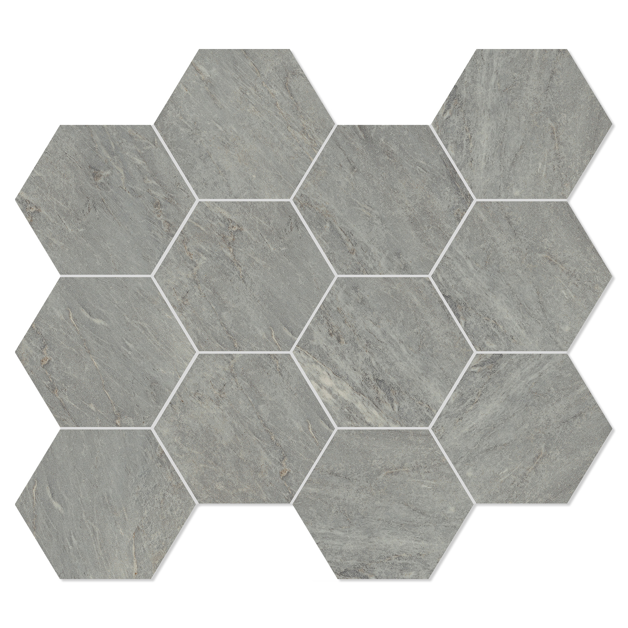 Unicomstarker Sekskant Mosaikk Gulvflis Marmorea Bardiglio Matt 30x34 (9.7x11.2) cm