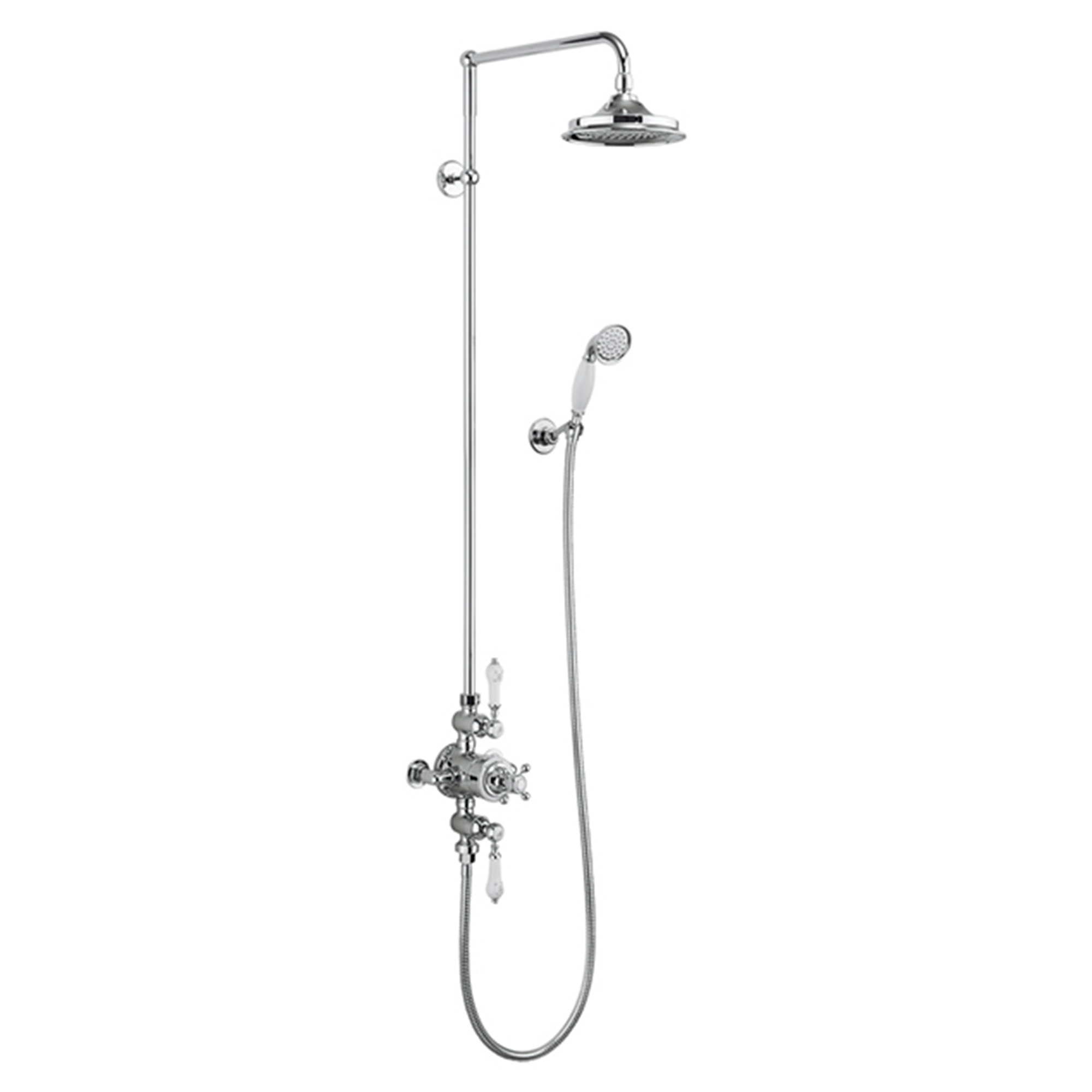 Burlington Avon Takdusjsett Krom med Termostat 12''