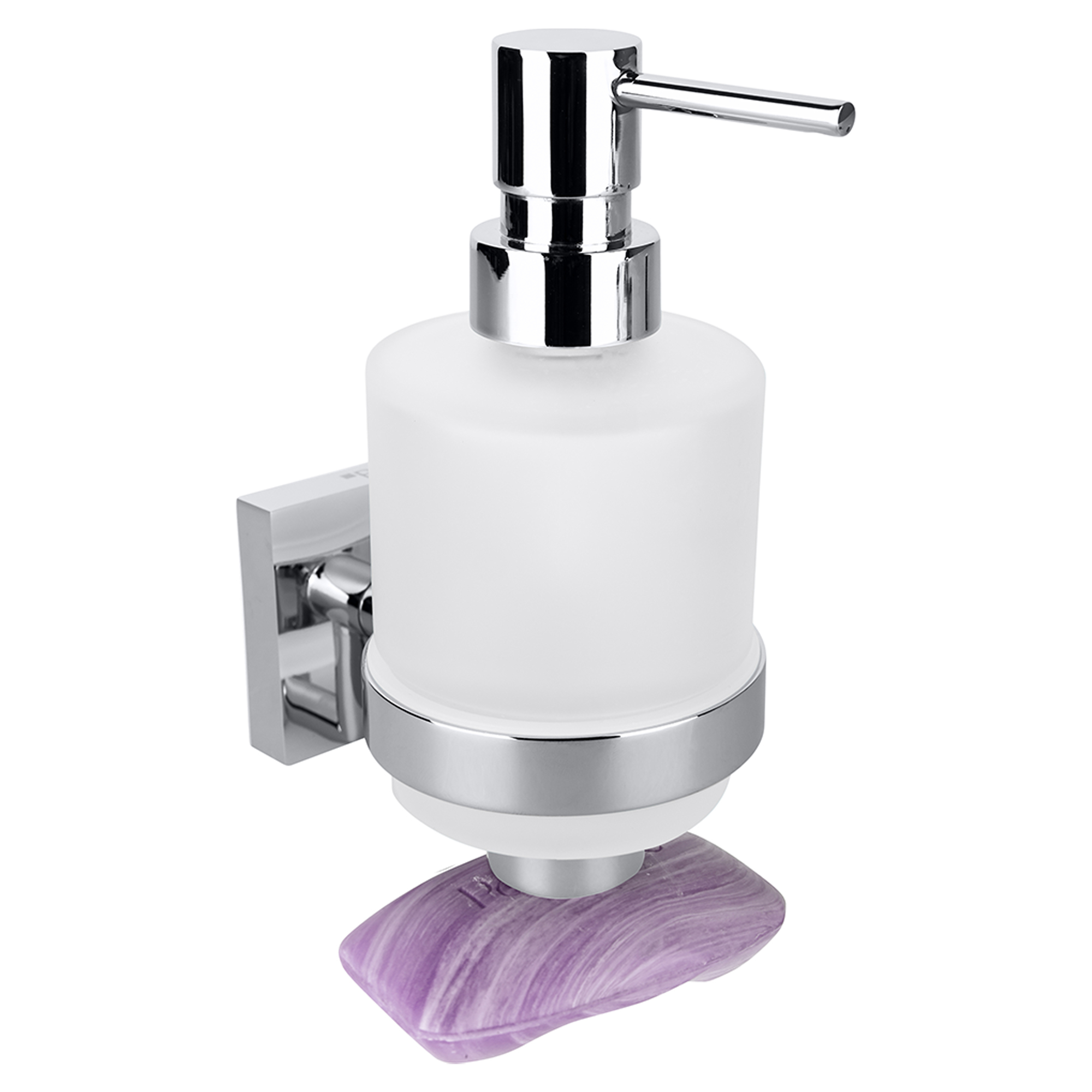 Såpedispenser med Magnetisk Såpeskål Edris Krom Blank 200 ml