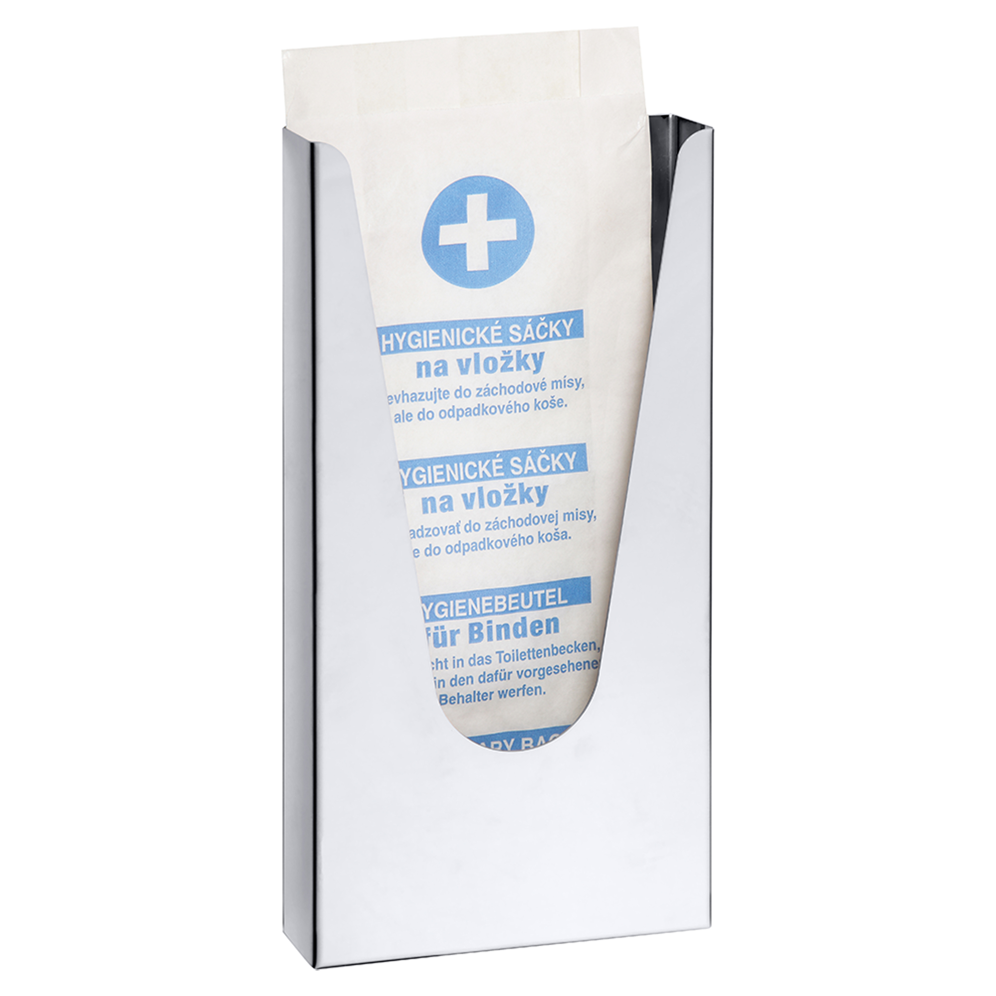 Dispenser for Hygieneposer HygBag 10x24 cm Krom Blank