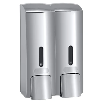 Dobbel Såpedispenser 300 ml Krom Blank