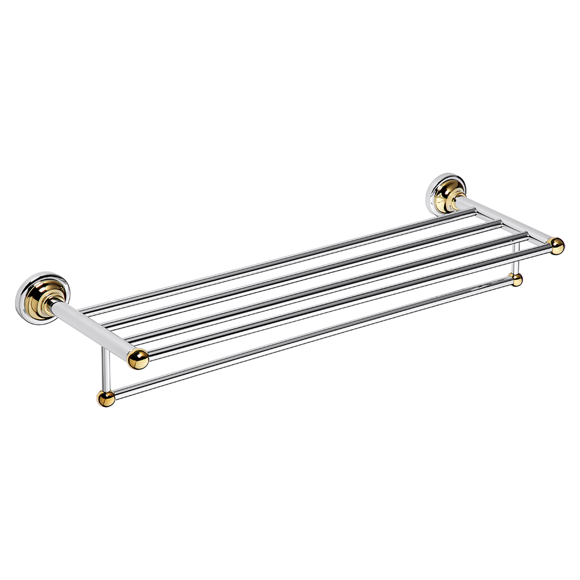 Håndkleholder med Stang Solbacken Gull-Krom 60 cm