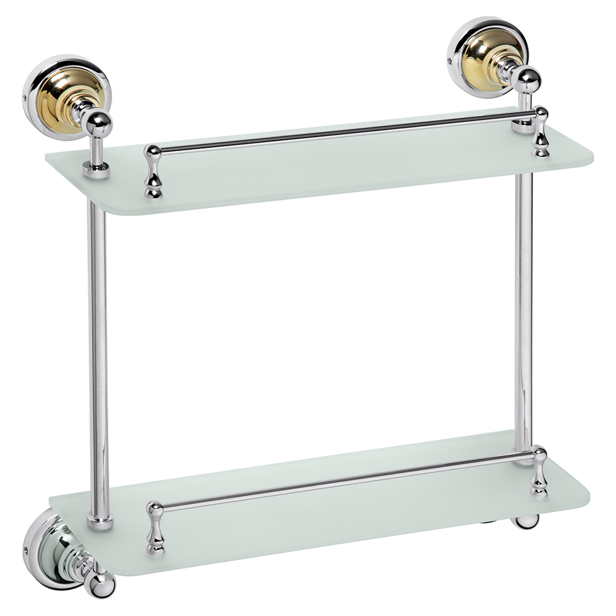 Dobbel Baderomshylle med Stang Solbacken Gull-Krom 40 cm