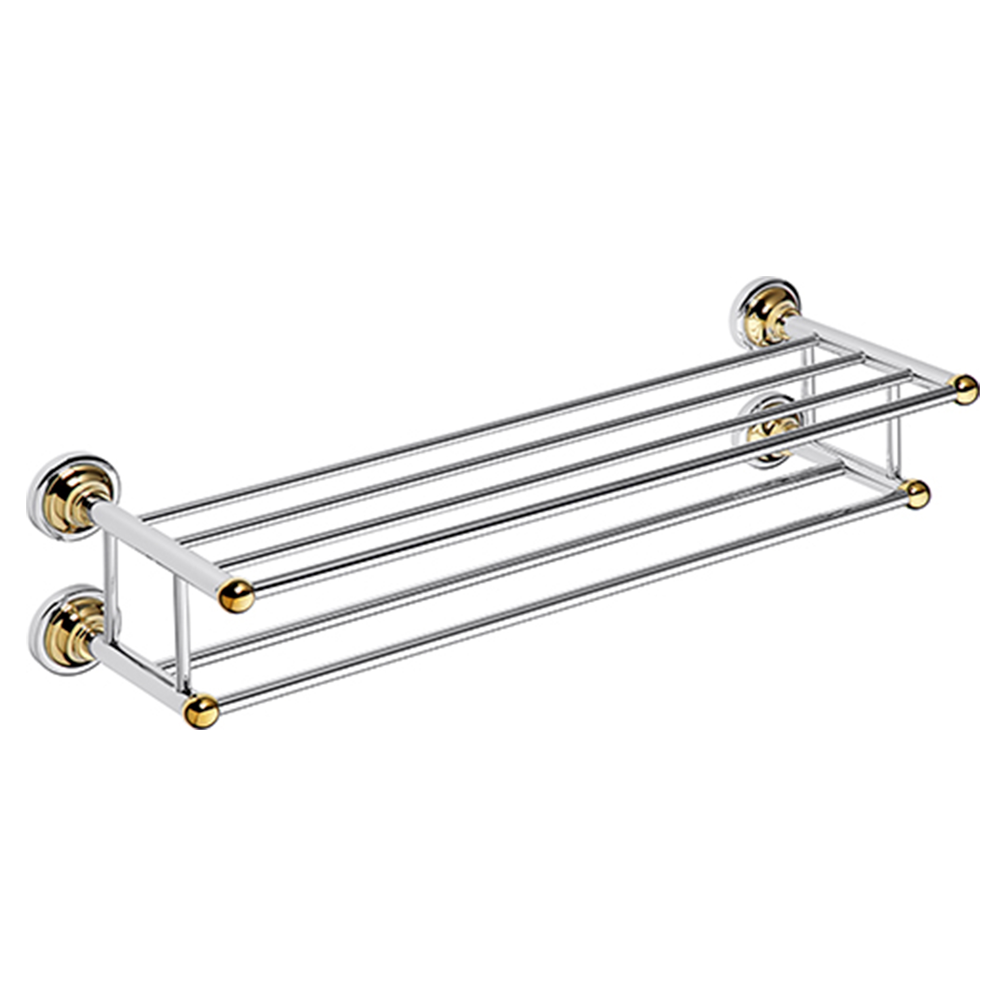 Håndkleholder med Stang Solbacken Gull-Krom 60 cm