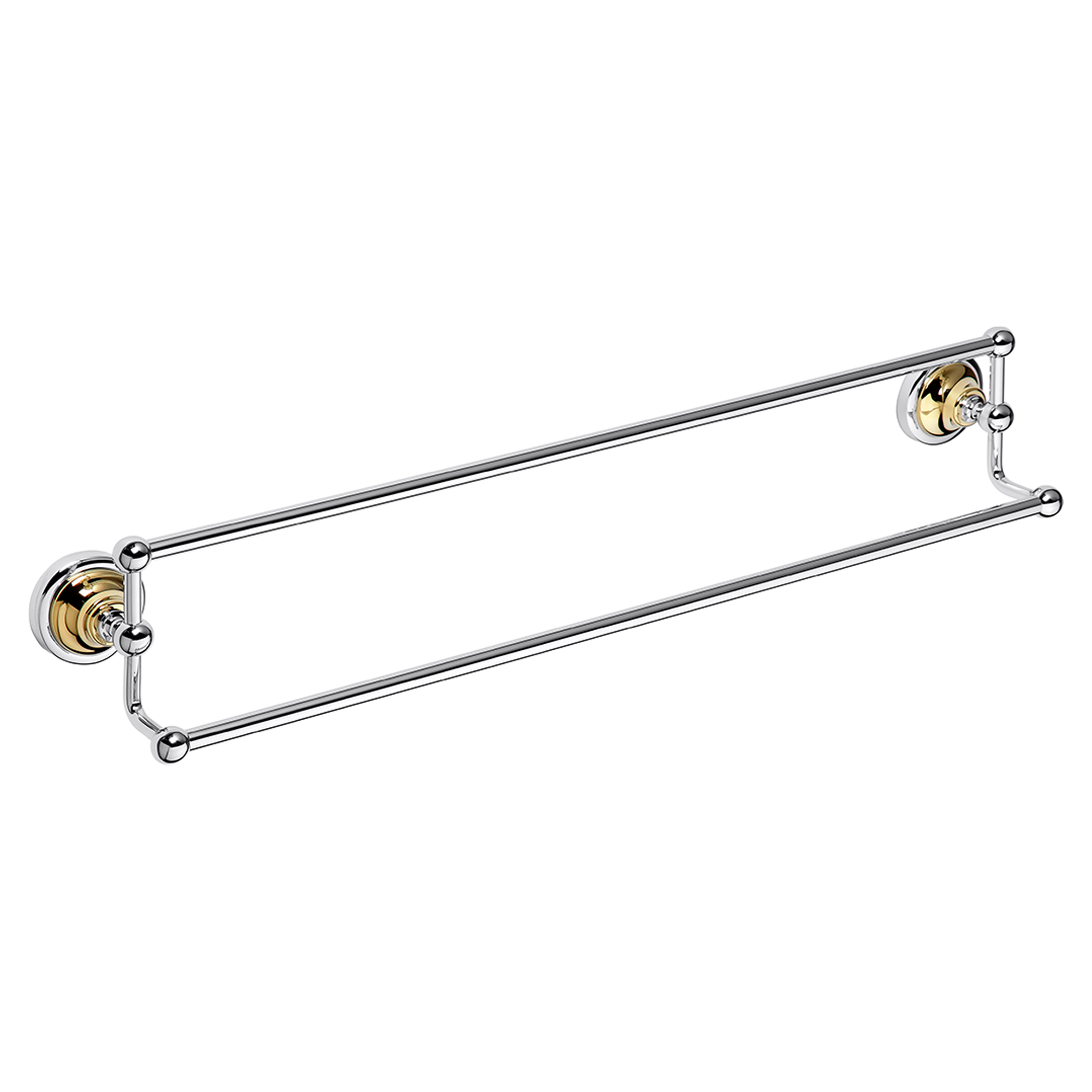 Dobbel Håndkleholder Solbacken Gull-Krom
