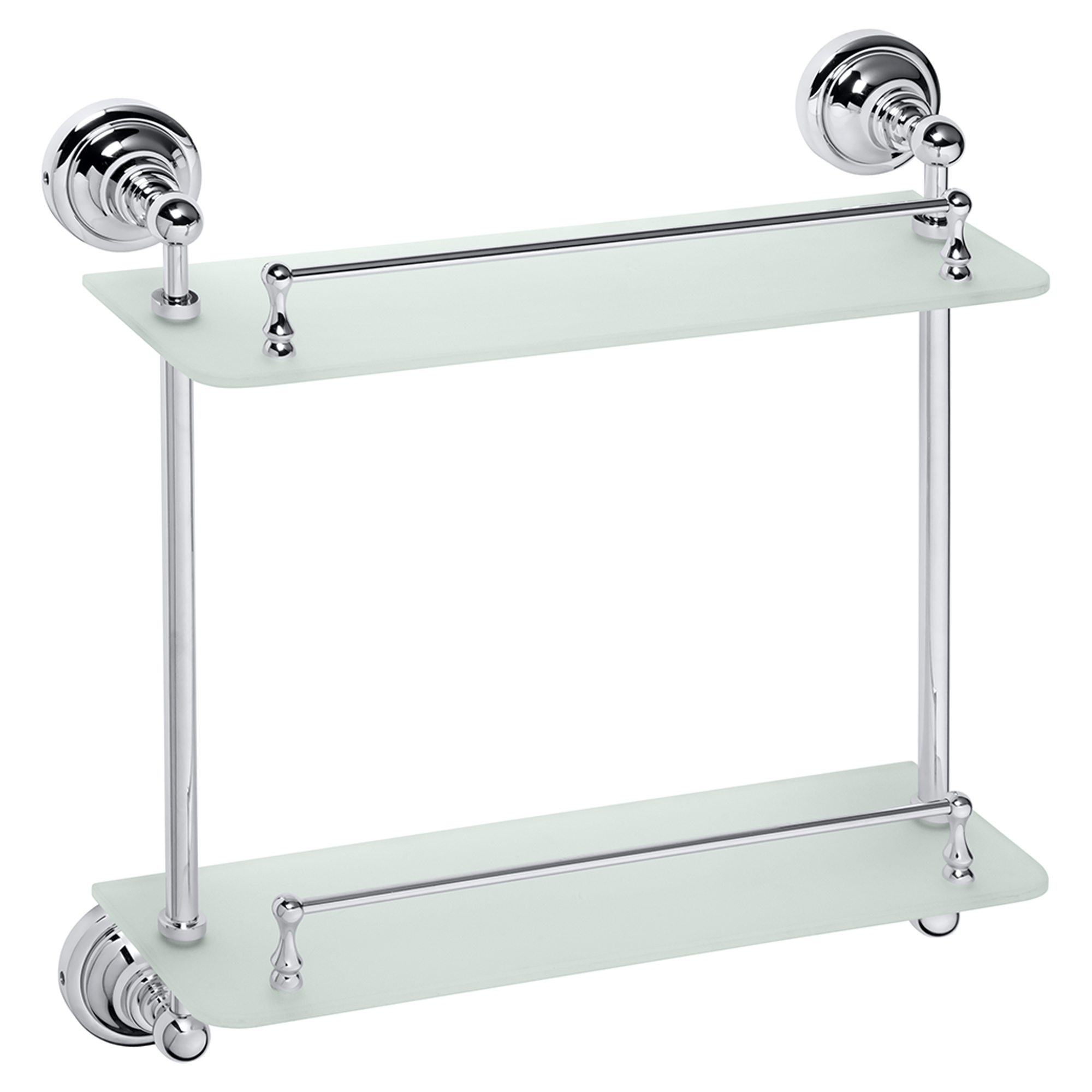 Dobbel Baderomshylle med Stang Solbacken Krom 40 cm