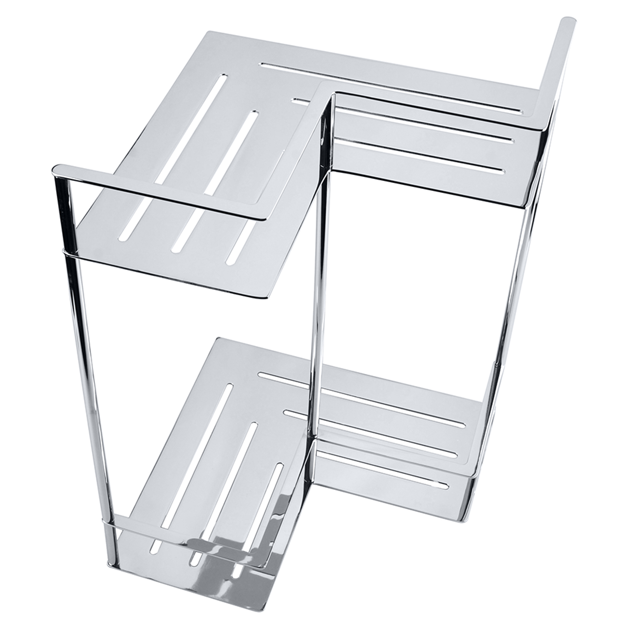 Dobbel Hjørnebaderomshylle Line Krom Blank 36 cm