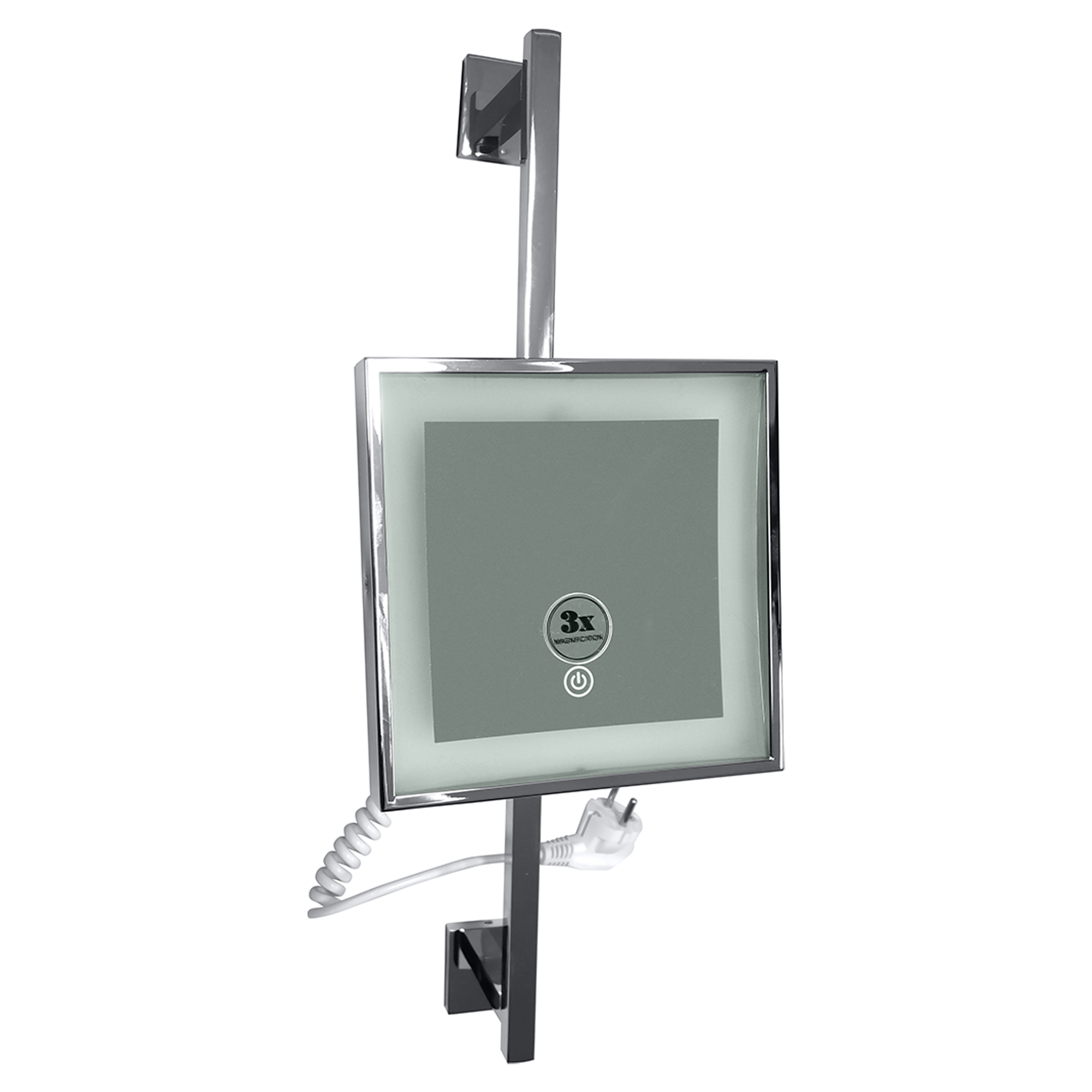 Sminkespeil med LED-belysning Elega Krom Blank 20x20 cm