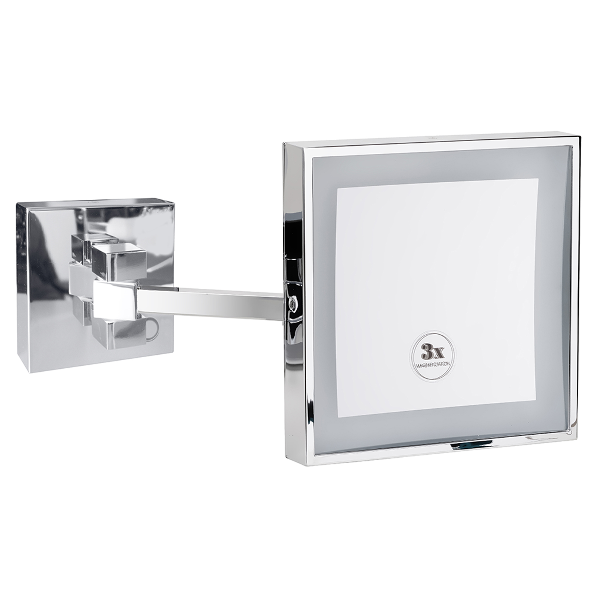 Sminkespeil med LED-belysning Elega Krom Blank 20x20 cm
