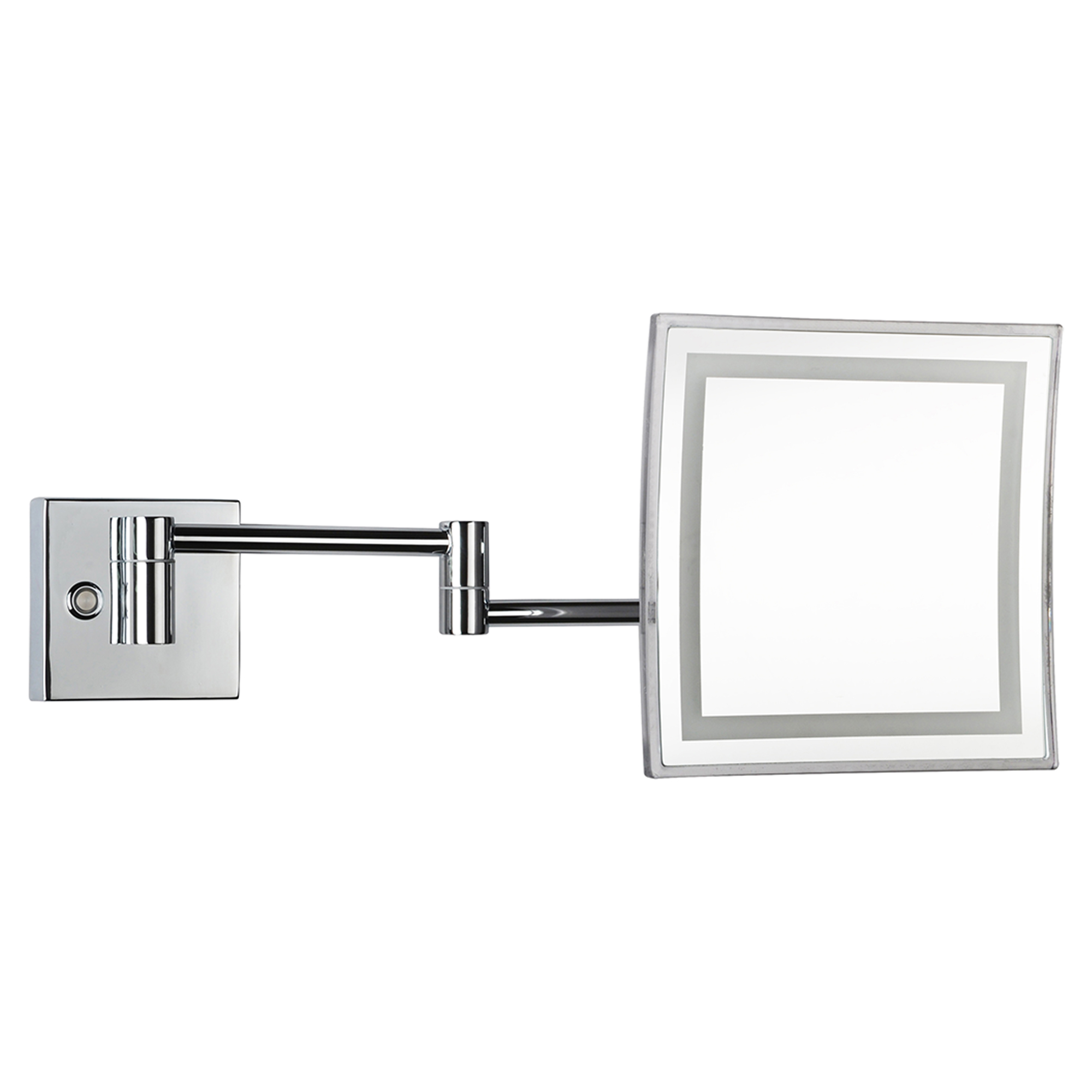 Sminkespeil med LED-belysning Elega Krom Blank 22.5x22.5 cm
