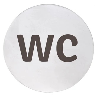 WC Piktogram 8x8 cm Krom Matt Rund