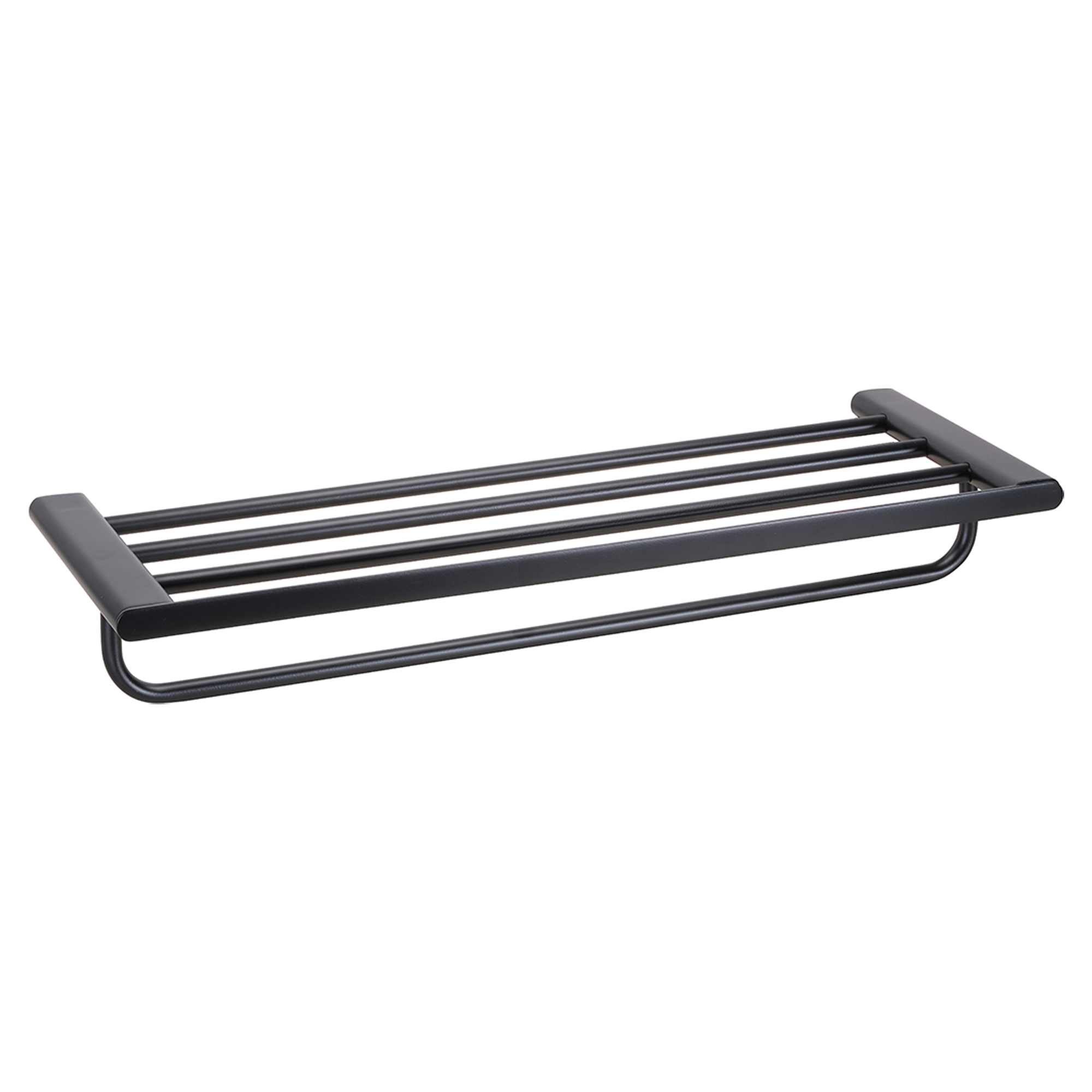 Håndkleholder med Stang Cendre Svart Matt 60 cm