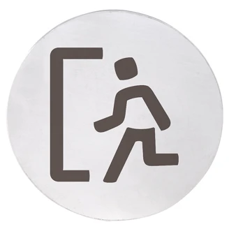 Nödutgång Piktogram 8x8 cm Krom Matt Rund