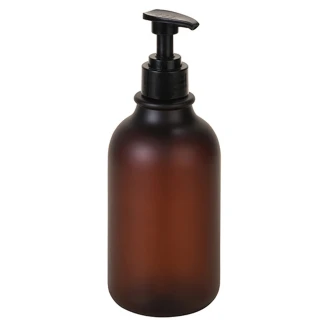 Rund Pastflaska med Pump til Såpedispenser Brun Matt 500 ml