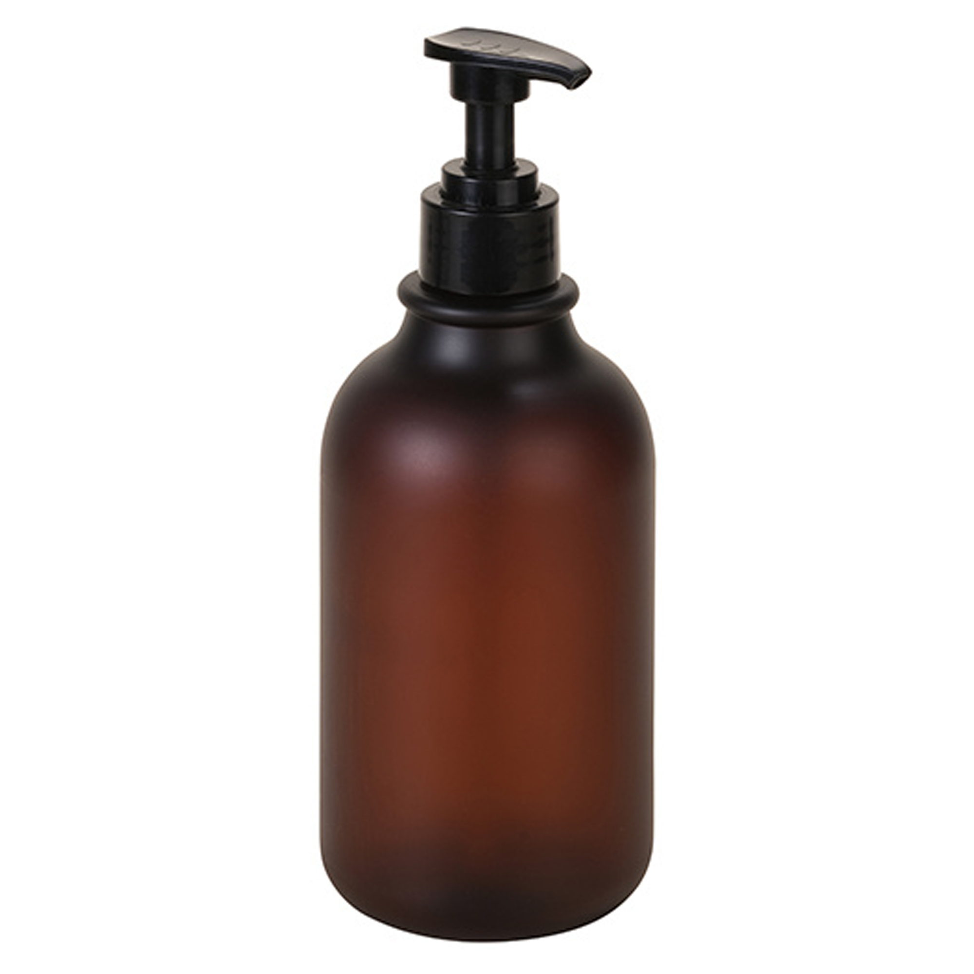 Rund Pastflaska med Pump til Såpedispenser Brun Matt 500 ml