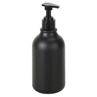 Rund Pastflaska med Pump til Såpedispenser Svart Matt 500 ml