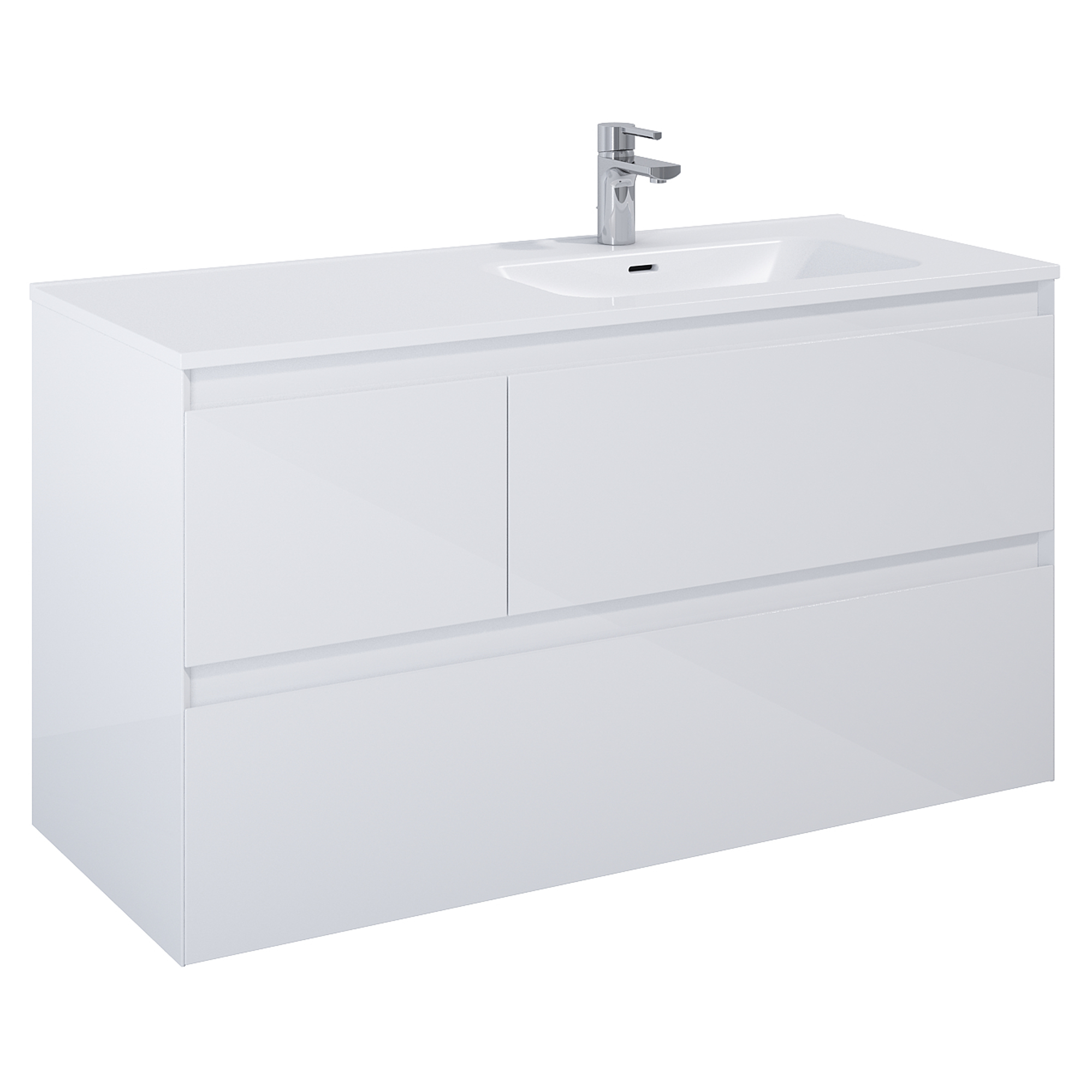 Servantskap Tivra Høyre Hvit Blank 120 cm med Servant Hvit