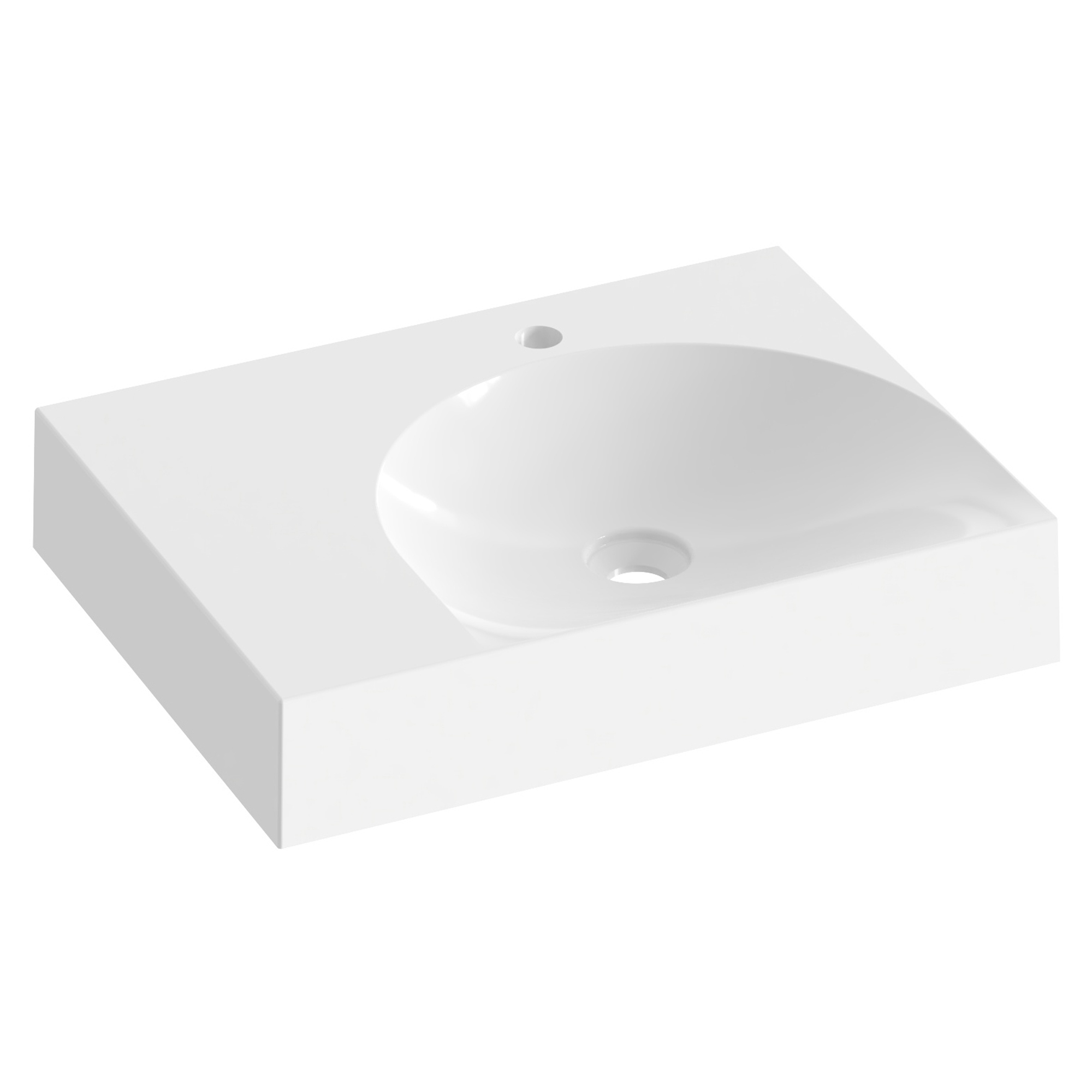 Ravak Støpemarmor Servant Lite Hvit Blank 60 cm Høyre