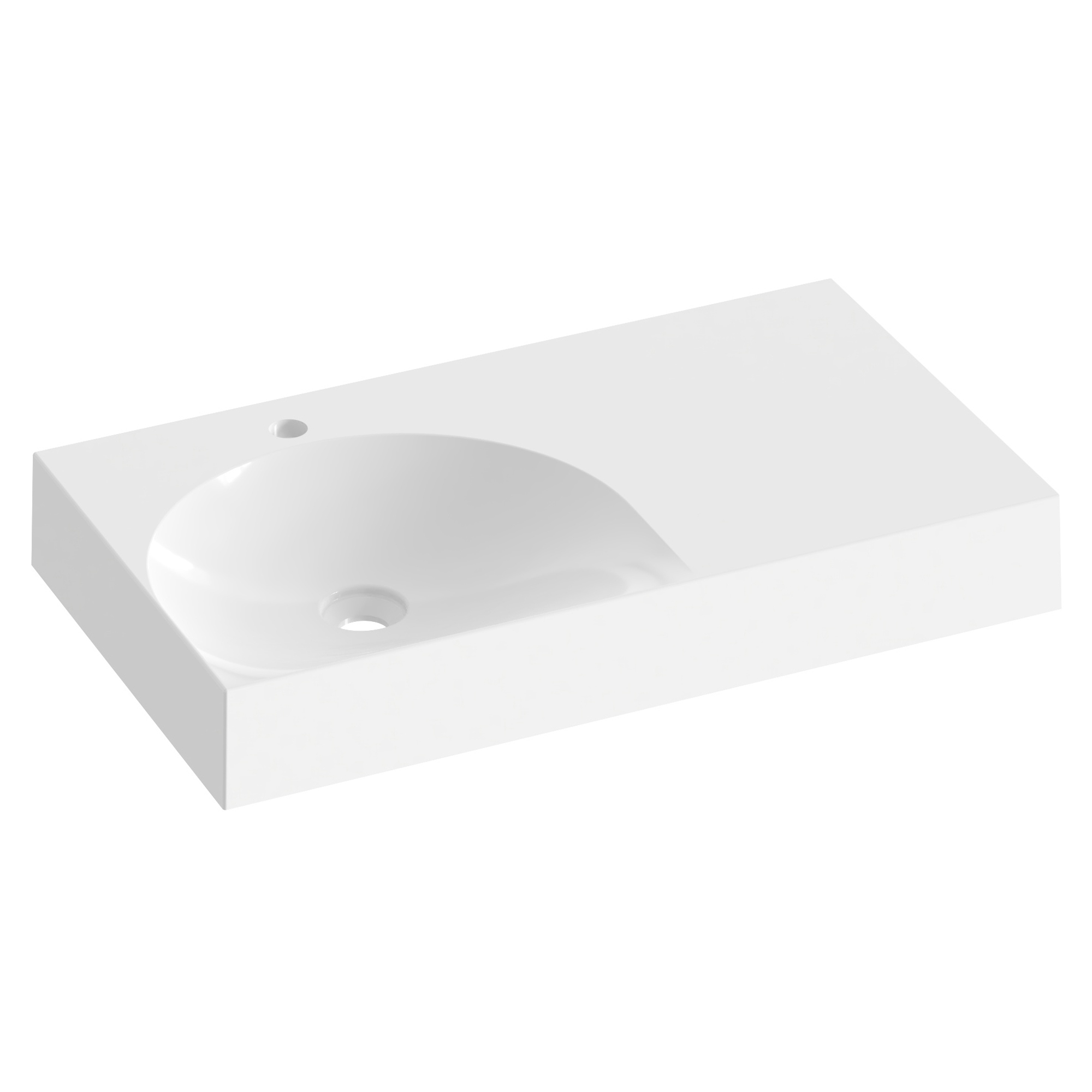 Ravak Støpemarmor Servant Lite Hvit Blank 80 cm Venstre