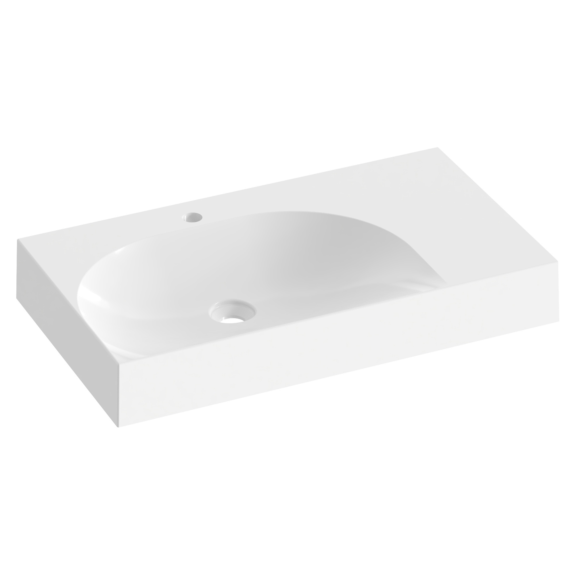 Ravak Støpemarmor Servant Lite Hvit Blank 80 cm Venstre