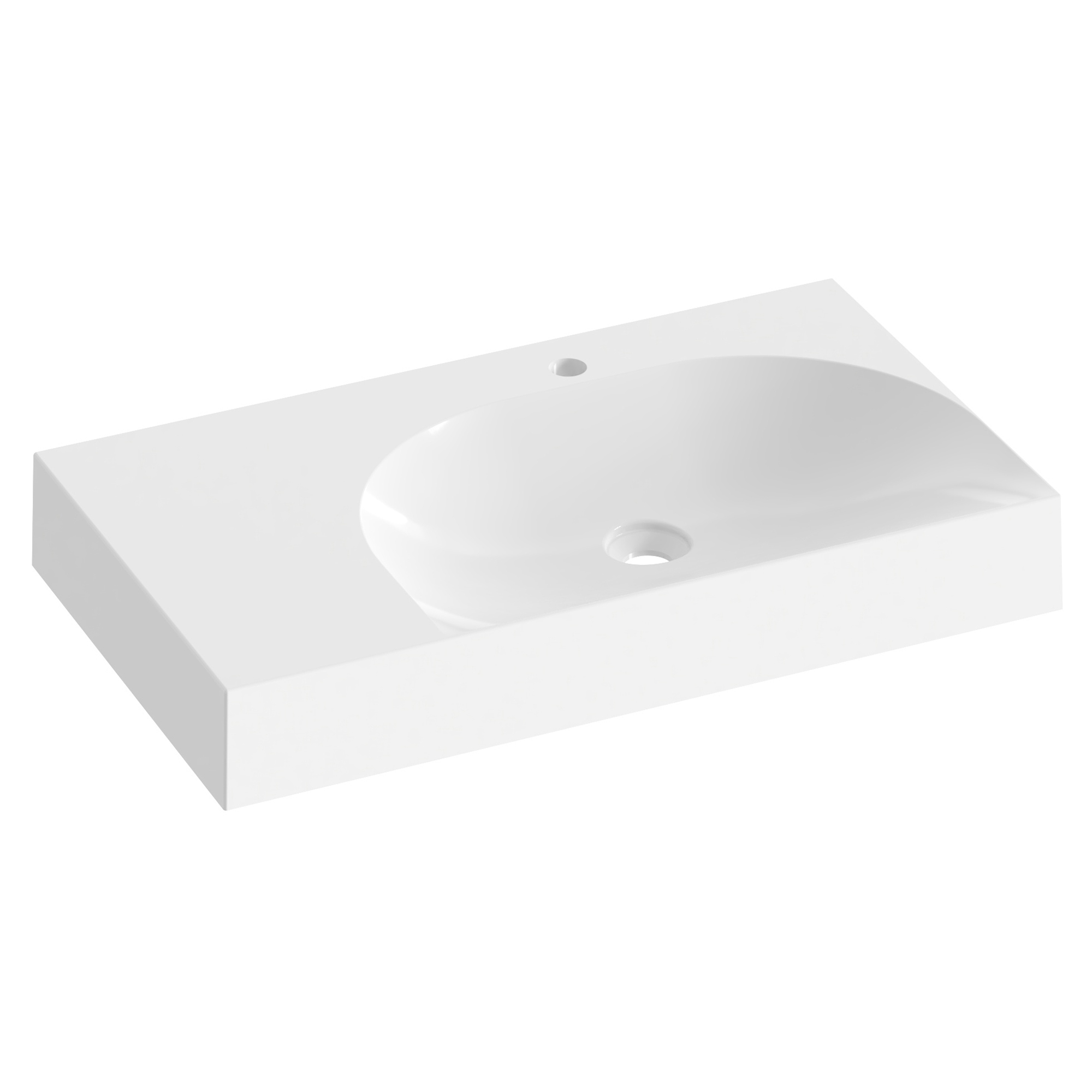 Ravak Støpemarmor Servant Lite Hvit Blank 80 cm Høyre