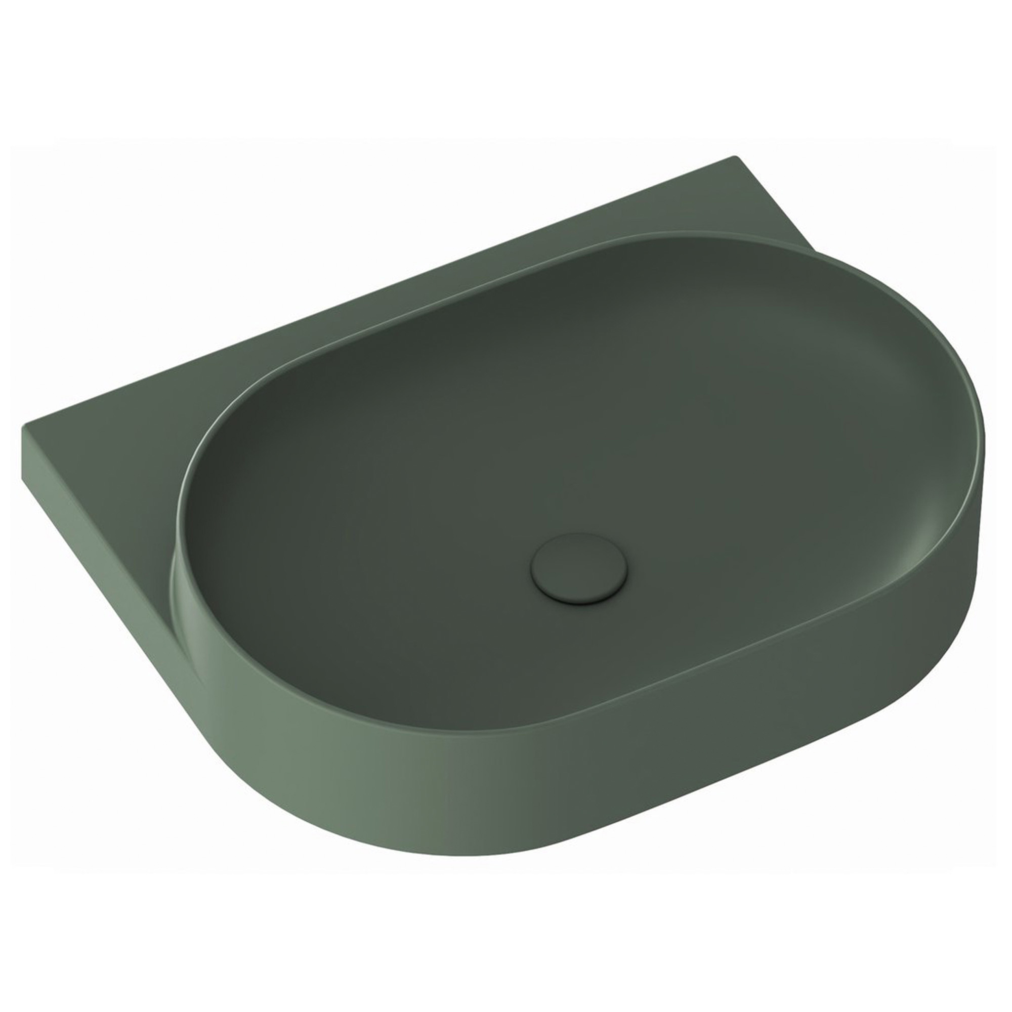 Ravak Servant Grønn Yard 60 cm med Bunnventil og Rustfritt stål Konsoll