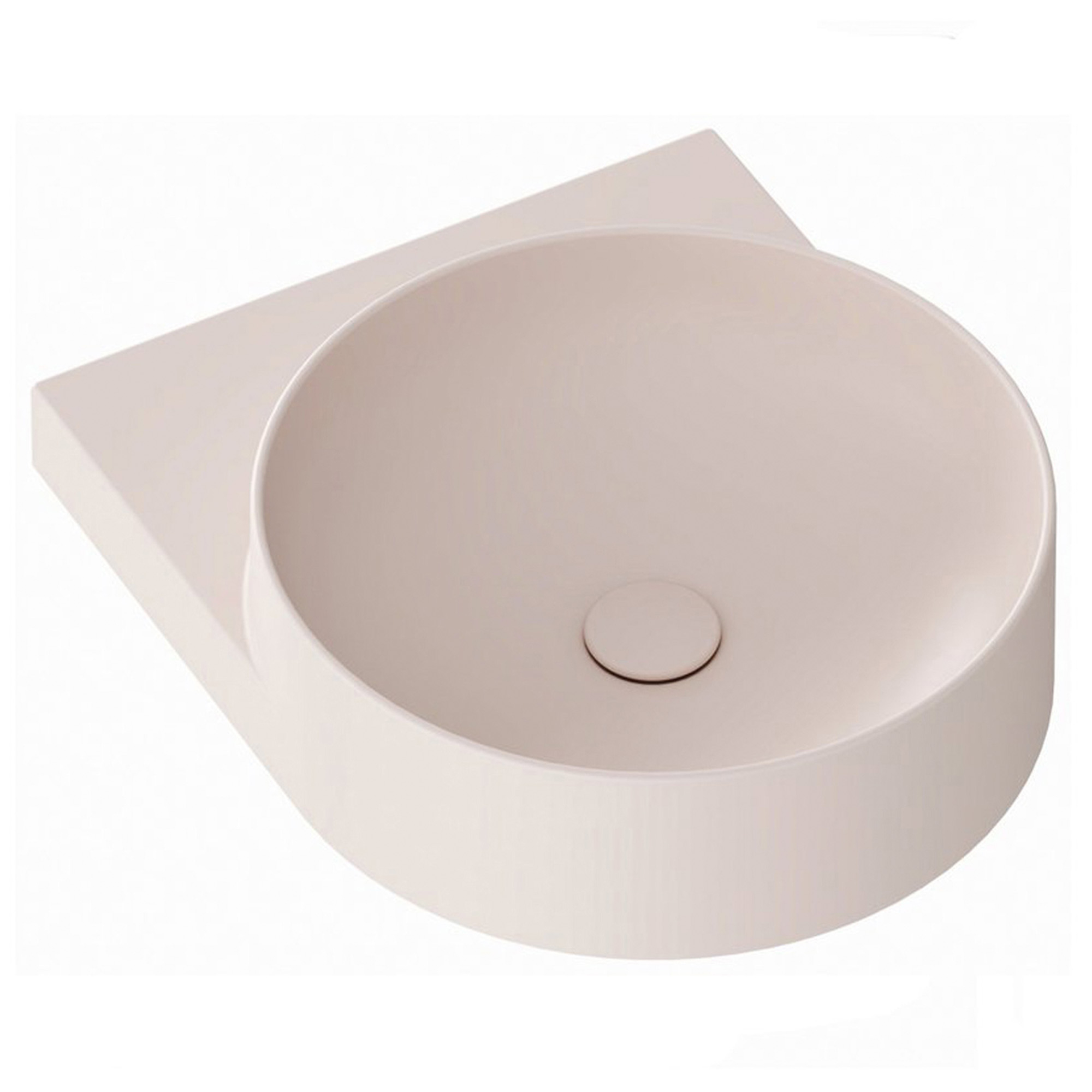 Ravak Servant Alabaster Rosa Yard 40 cm med Bunnventil og Rustfritt stål Konsoll