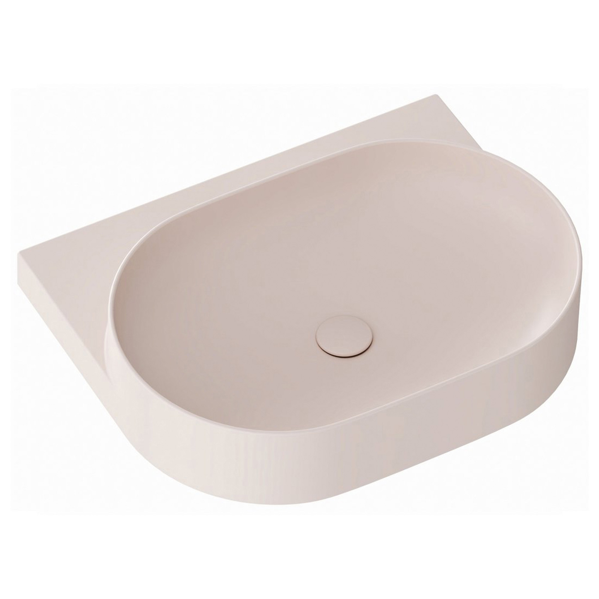 Ravak Servant Alabaster Rosa Yard 60 cm med Bunnventil og Rustfritt stål Konsoll