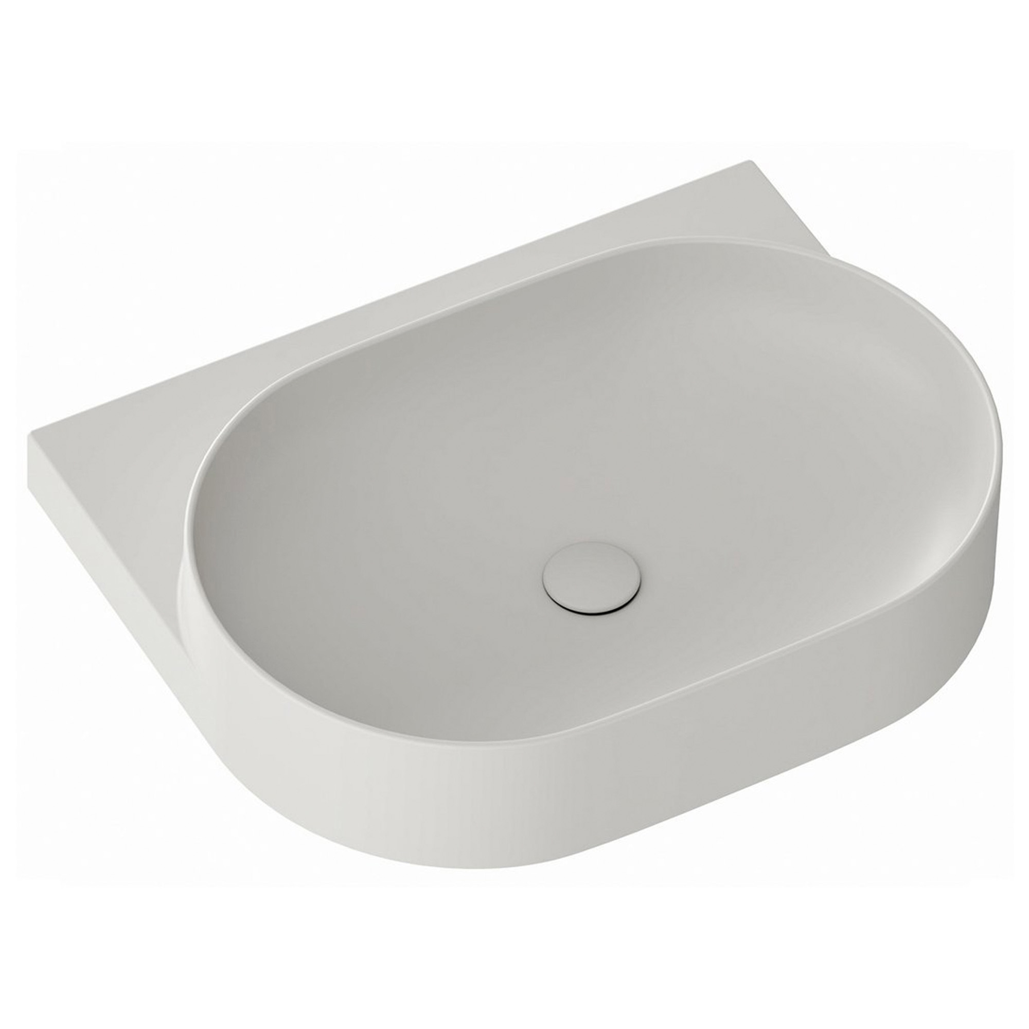 Ravak Servant Lys grå Yard 60 cm med Bunnventil og Svart Konsoll