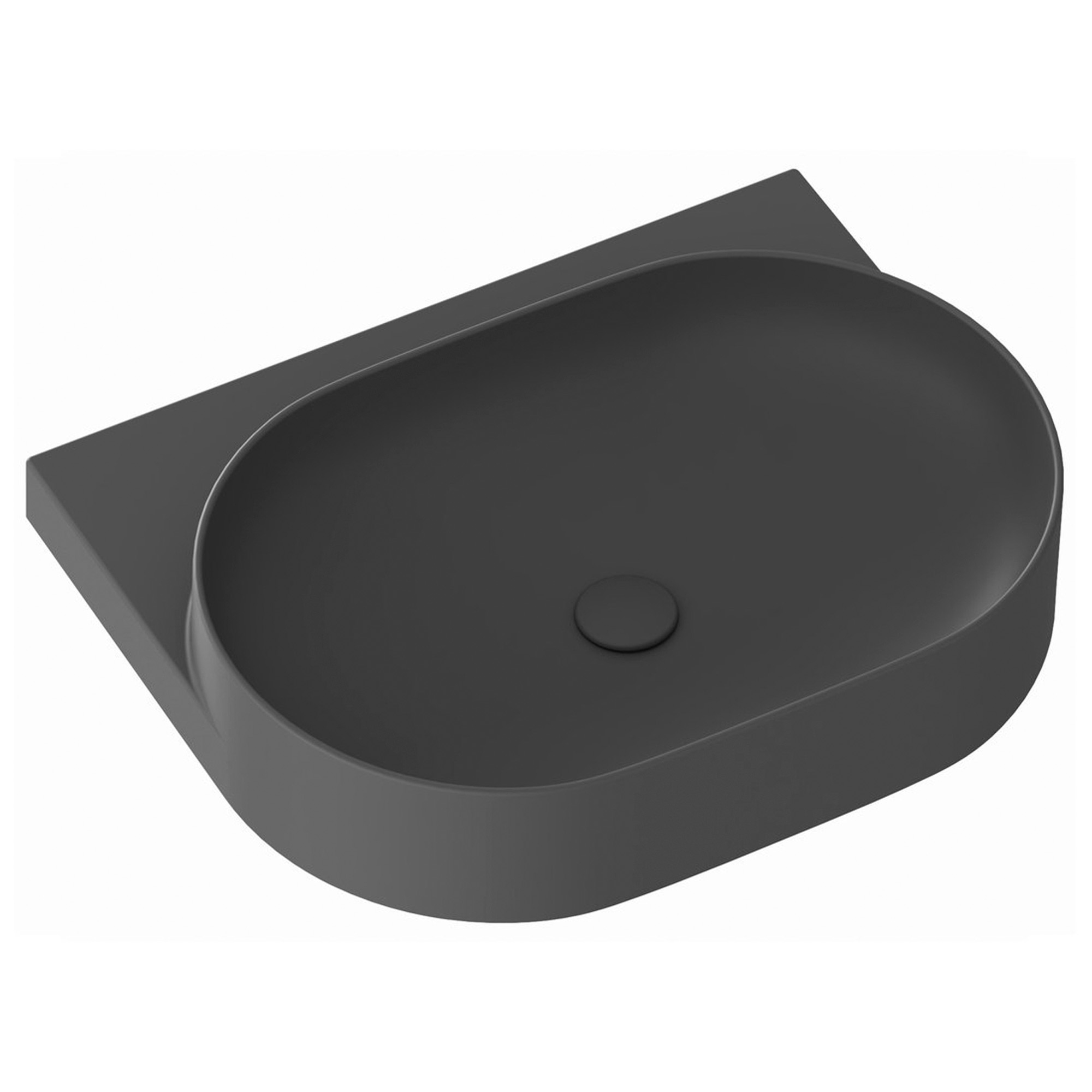 Ravak Servant Antrasitt Yard 60 cm med Bunnventil og Svart Konsoll